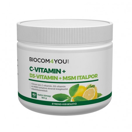 Biocom C-Vitamin+D3-Vitamin+MSM Italpor 165g