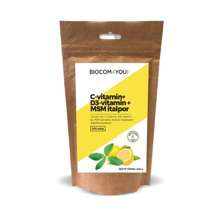 Biocom C-Vitamin+D3-Vitamin+MSM Italpor Utántöltő 400g